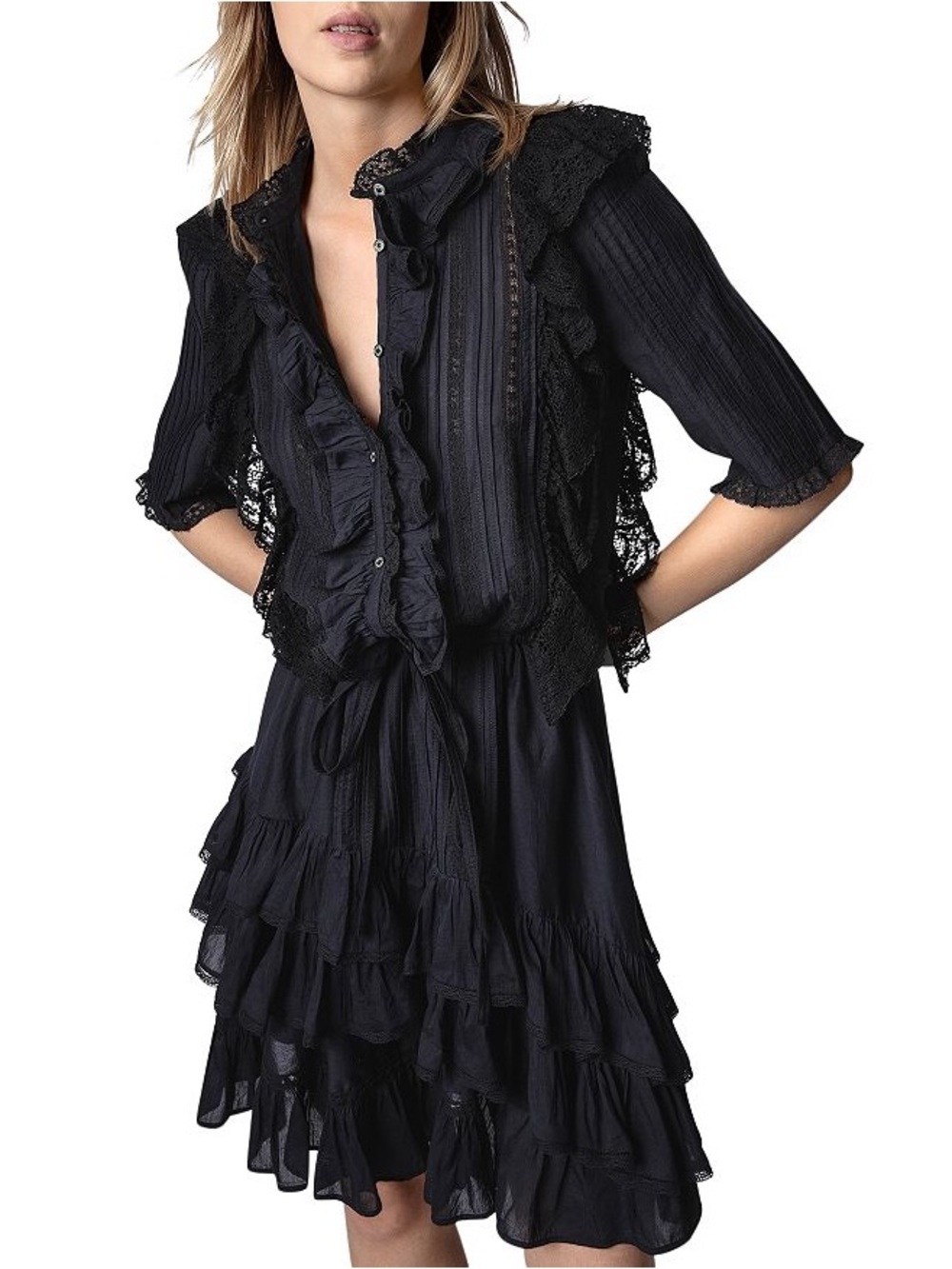 Zadig & Voltaire Ranky Ruffle Dress – Black